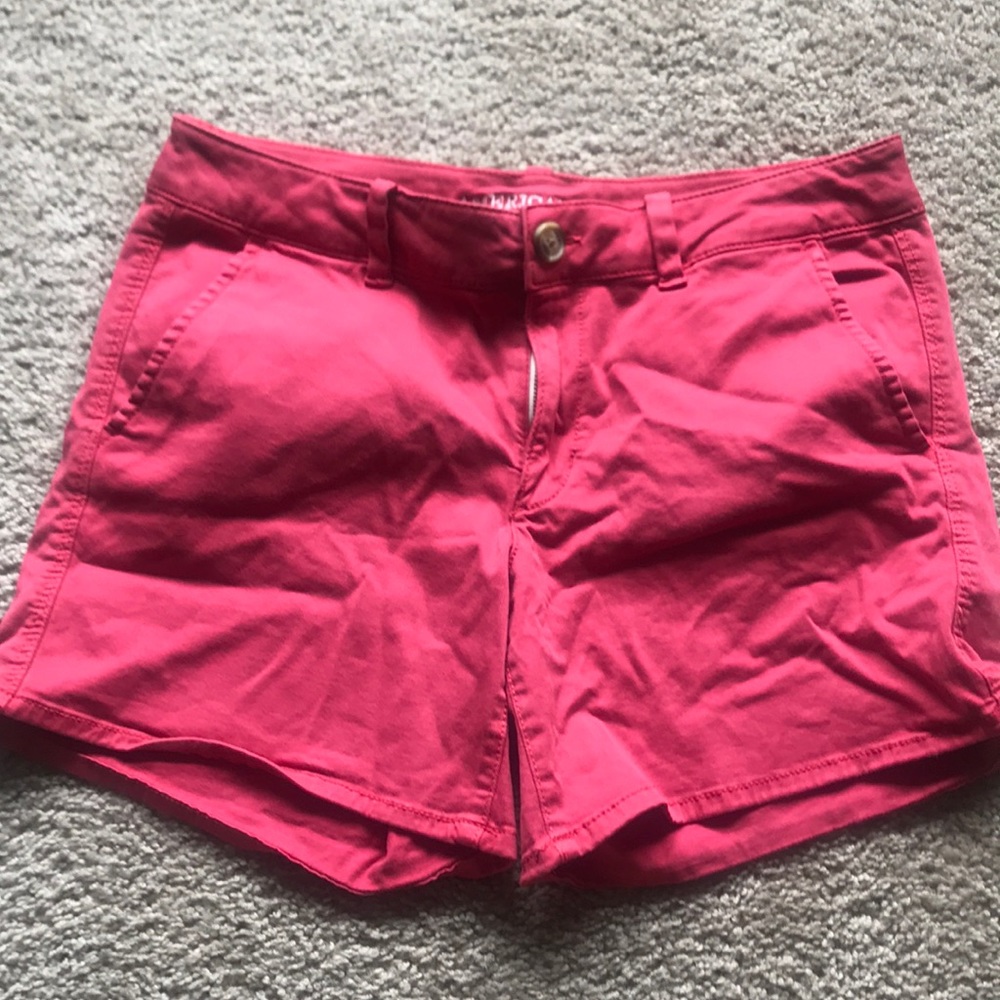 AEO red midi shorts
